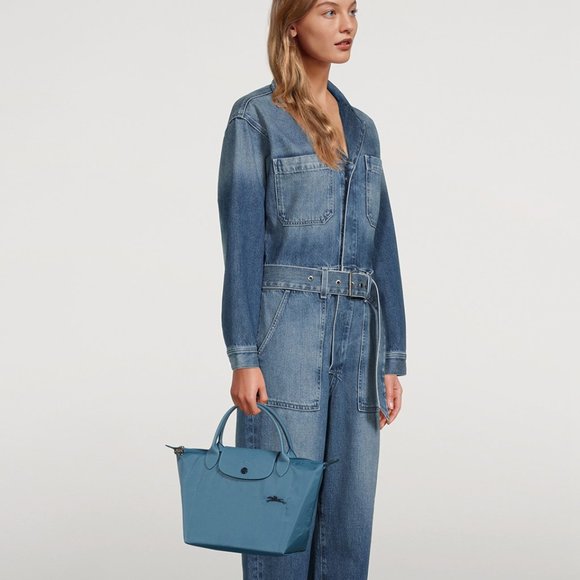 ❤️ NWT LONGCHAMP Le Pliage Type S Club Small Short Handle Tote Thunderstorm Blue - Picture 3 of 14